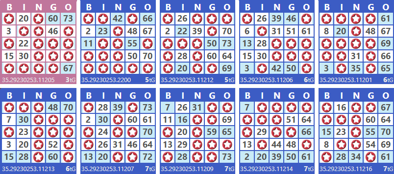 bingo cards